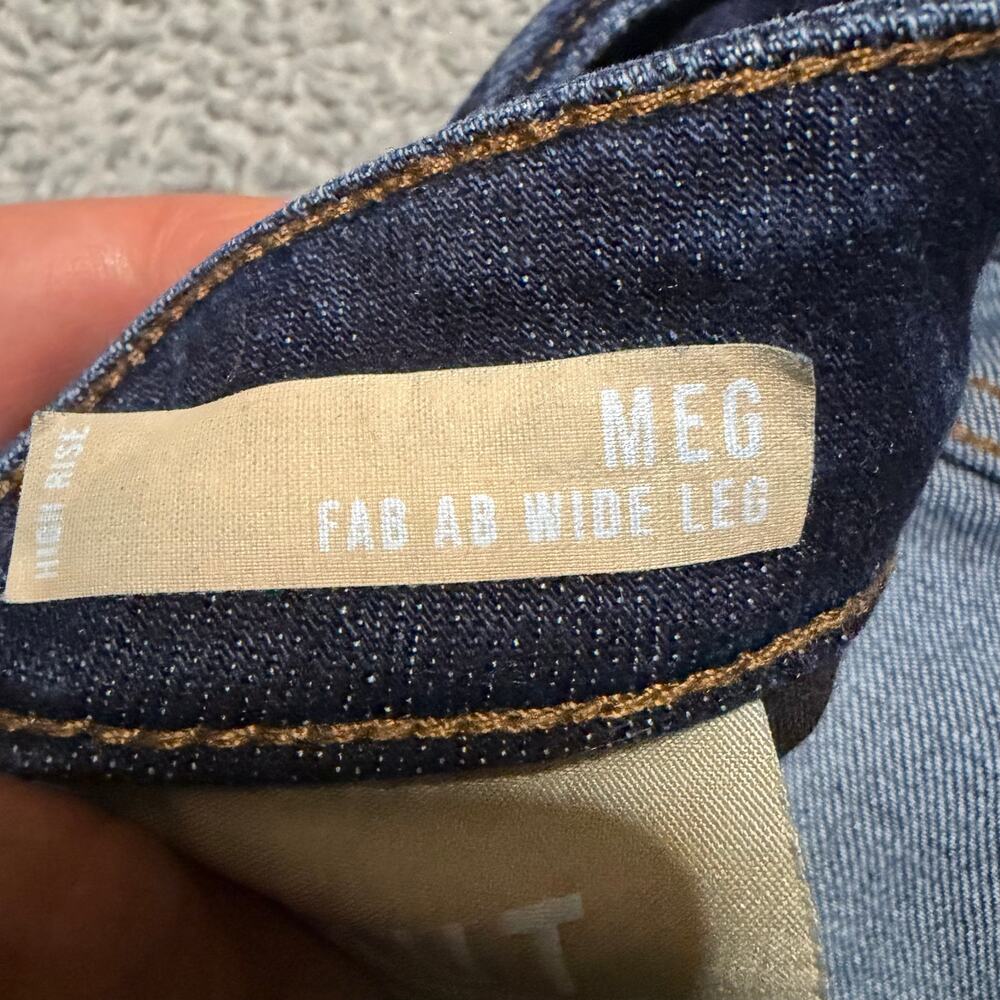 Kut From The Kloth Meg Fab Ab Wide Leg Crop Jeans Womens 10 Cuff Dark - Picture 6 of 11
